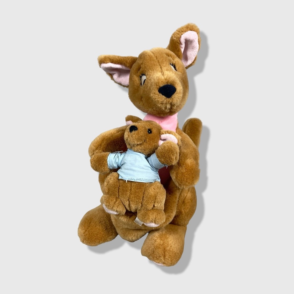 Disney Kanga and Roo Plush Toy Kids Medium Brown Nursery Cottagecore Vintage